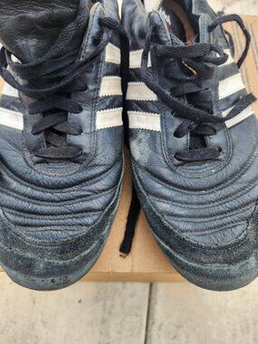 ADIDAS Mundial Goal Indoor Soccer Shoes Black Leather Men's Size 11